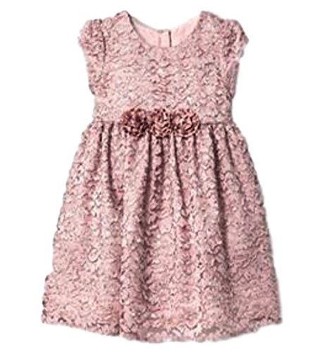 0613514166904 - MIA & MIMI LITTLE GIRLS FANCY LUXE LACE DRESS SPECIAL OCCASION/ PRINCESS (5T, BLUSH GLITTER LACE)