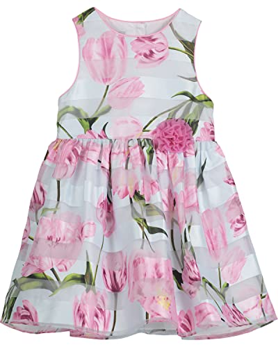 0613514942669 - PIPPA & JULIE BABY GIRLS SLEEVELESS PATTERNED PARTY DRESS, FIT AND FLARE, BLUE/PINK, 24 MONTHS