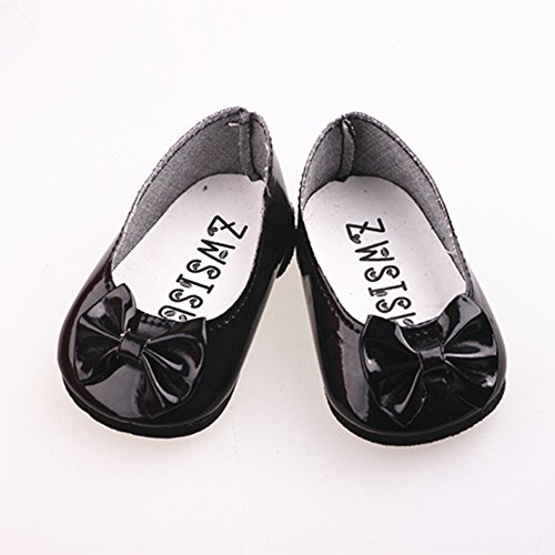 0613635957856 - ZWSISU BLACK COLOR DOLL PARTY DANCE SHOES LEATHER SHOES FIT 18 INCH AMERICAN GIRL DOLL OUR GENERATION AND JOURNEY GIRLS DOLLS