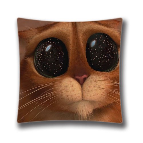 6136539691465 - GENERIC CREATIVE FASHION PUSS IN BOOTS THE THREE DIABLOS SQUARE DECORATIVE THROW PILLOW COVER 18X18