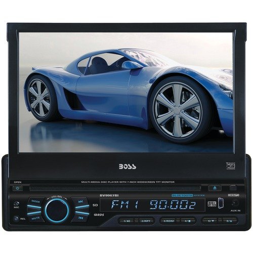 0613815591306 - BOSS AUDIO BV9967BI IN-DASH SINGLE-DIN 7-INCH MOTORIZED DETACHABLE TOUCHSCREEN DVD/CD/USB/SD/MP4/MP3 PLAYER RECEIVER BLUETOOTH STREAMING AND HANDS-FREE WITH REMOTE