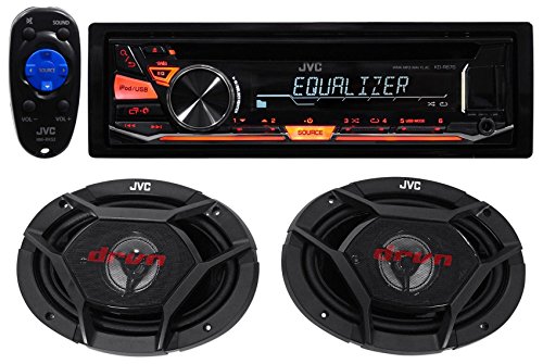 0613816005307 - PACKAGE: JVC KD-R670 AM/FM CD/USB CAR RADIO WITH IPHONE SUPPORT, REMOTE, AND PANDORA/IHEART RADIO CONTROL + PAIR OF JVC CS-DR6930 3-WAY CAR SPEAKERS TOTALING 1000 WATT MEASURE 6X9