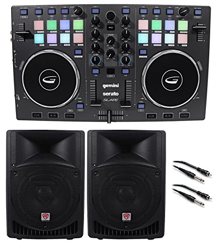 0613816022755 - GEMINI SLATE SERATO DJ CONTROLLER+FX CONTOLS+ POWERED 8 SPEAKERS+CABLES