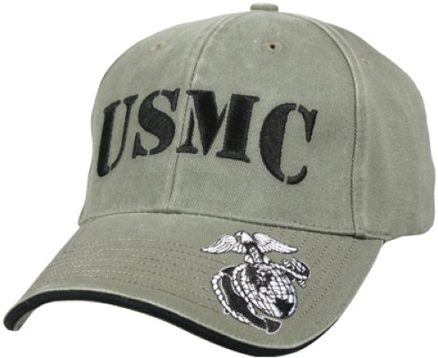 0613902973800 - ROTHCO VINTAGE USMC/G&A LOW PROFILE CAP, OLIVE DRAB