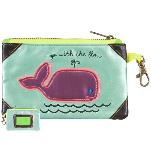 0614390314953 - NATURAL LIFE VEGAN LEATHER ID POUCH BAG, WHALE GO/FLOW