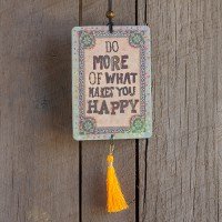 0614390322927 - NATURAL LIFE INSPIRATIONAL AIR FRESHENERS WITH TASSEL AND DO MORE OF WHAT MAKES YOU HAPPY FLORAL MOTIF LAVENDAR SCENT CAR AIR FRESHENER