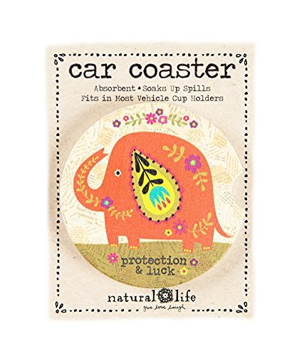 0614390355956 - NATURAL LIFE CAR COASTER ORANGE ELEPHANT