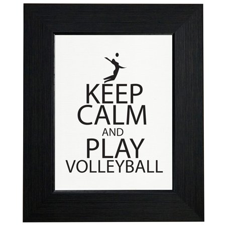 0614552582084 - KEEP CALM AND PLAY VOLLEYBALL SPIKING GRAPHIC FRAMED PRINT POSTER WALL OR DESK MOUNT OPTIONS