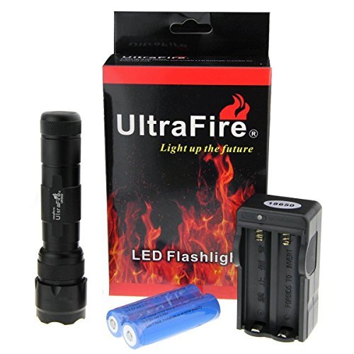 0614851007097 - ULTRAFIRE WF-502B 1000 LM LED FLASHLIGHT TORCH WITH BATTERIES AND CHARGER