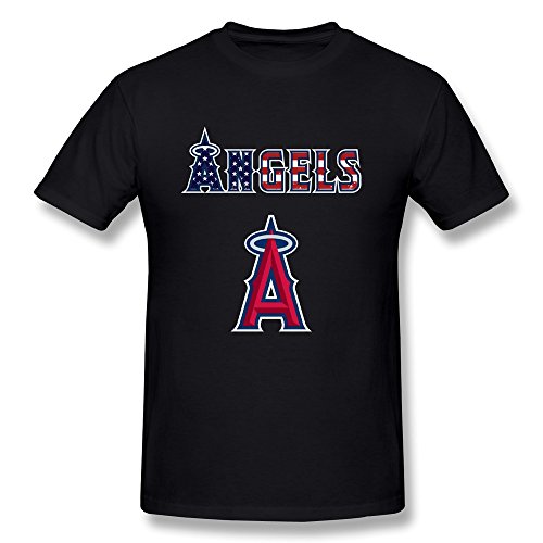 6148628406706 - S-KASO MEN'S MLB LOS ANGELES ANGELS T-SHIRT SMALL BLACK