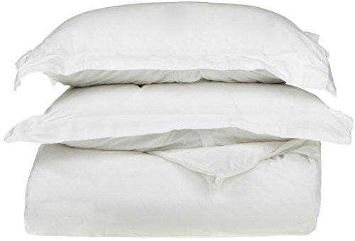 0615031004356 - EGYPTIAN COTTON 300 THREAD COUNT TWIN 2-PIECE DUVET COVER SET, SINGLE PLY, SOLID, WHITE