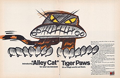 6150756947174 - 1968 VINTAGE MAGAZINE ADVERTISEMENT UNIROYAL, INTRODUCING ALLEY CAT TIGER PAWS FOR YOUR CAR, BECAUSE IT'S A ROUGH WORLD OUT THERE