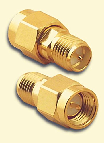 0615151515466 - 2PCS SMA MALE PLUG (PIN) TO RP-SMA FEMALE (PIN) COUPLING NUT CONNECTOR