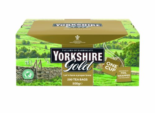 0615357121294 - TAYLORS OF HARROGATE YORKSHIRE GOLD WRAPPED TEA BAGS, 200 COUNT
