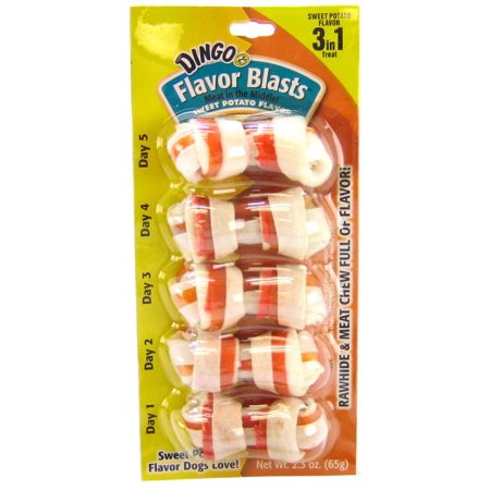 0615650341528 - MEAT IN THE MIDDLE FLAVOR BLASTS RAWHIDE CHEW MINI