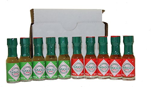 0615867200113 - TABASCO BRAND PEPPER SAUCE AND GREEN PEPPER SAUCE 10-PACK MINIATURES 1/8OZ