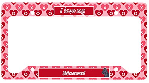 0615872657544 - CAROLINES TREASURES SS4523LPF SCHNAUZER HEARTS LOVE AND VALENTINES DAY LICENSE PLATE FRAME