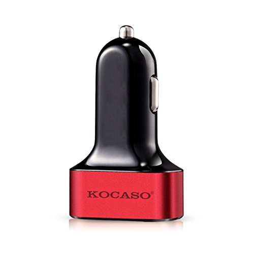 0616043289373 - KOCASO 3-PORT USB CAR CHARGER HUB - HIGH-SPEED OUTPUT DC 2.1A, 2A, 1A (APPLE, ANDROID, SAMSUNG COMPATIBLE) - BLACK/RED