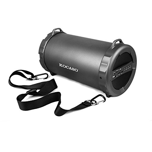 0616043290188 - KOCASO PORTABLE BLUETOOTH 2.1 SPEAKER WITH CARRYING STRAP (CYLINDER SHAPED, WIRELESS, AUX IN, MICROSD, USB)