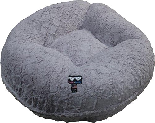0616043408538 - BESSIE AND BARNIE 36-INCH BAGEL BED FOR PETS, MEDIUM, SERENITY GREY