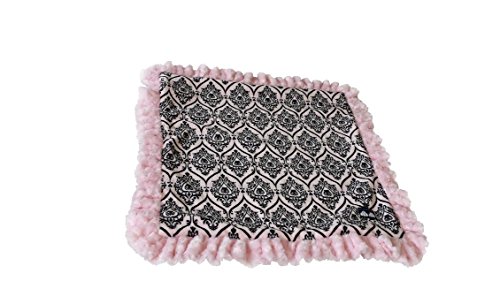 0616043412641 - BESSIE AND BARNIE PET BLANKET, X-SMALL, VERSAILLES PINK/COTTON CANDY WITH RUFFLE
