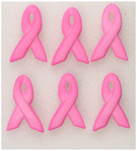 0616043714301 - OASIS SUPPLY SUGAR DECORATIONS, CANCER PINK RIBBON, 12 COUNT