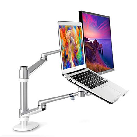 0616043984742 - MAGICHOLD® 2 IN 1 360º ROTATING DOUBLE LAPTOP/MONITOR HOLDER/STAND FOR DESK/BED