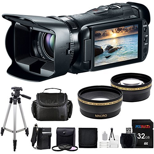 0616086784675 - CANON VIXIA HF G20 32GB FLASH MEMORY 1080P HD DIGITAL VIDEO CAMCORDER WITH 32GB CARD + BATTERY + CASE+ TRIPOD + TELEPHOTO & WIDE-ANGLE LENSES + ACCESSORY KIT