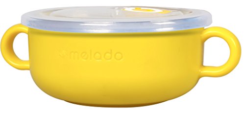 0616116176265 - MELADO THE 1# 0-6 YEAR OLD BABY WITH STAINLESS STEEL BOWL, CHILDREN FEEDING TABLEWARE (360ML, YELLOW)