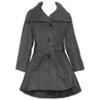 0616174831212 - YOKI LITTLE GIRLS CHARCOAL FUNNEL NECK COLLAR PLEATED BELTED COAT 4