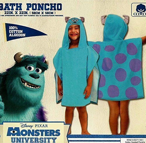 0616245994228 - DISNEY PIXAR MONSTERS UNIVERSITY SULLY HOODED CHARACTER BATH PONCHO