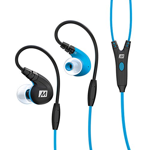 0616312615544 - MEE AUDIO M7P SECURE-FIT SPORTS IN-EAR HEADPHONES WITH MIC, REMOTE, AND UNIVERSAL VOLUME CONTROL (BLUE)