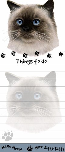 0616316773370 - HIMALAYAN CAT MAGNETIC LIST PADS UNIQUELY SHAPED STICKY NOTEPAD MEASURES 8.5 BY 3.5 INCHES
