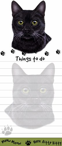 0616316773417 - BLACK CAT MAGNETIC LIST PADS UNIQUELY SHAPED STICKY NOTEPAD MEASURES 8.5 BY 3.5 INCHES