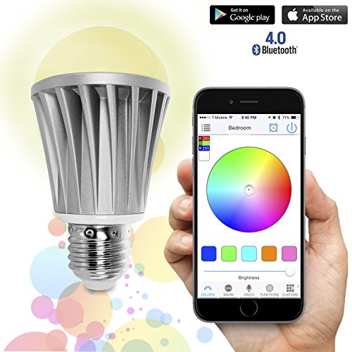 0616320509781 - FLUX™ BLUETOOTH SMART LED LIGHT BULB - SMARTPHONE CONTROLLED DIMMABLE MULTICOLORED COLOR CHANGING LIGHTS - WORKS WITH IPHONE, IPAD, ANDROID PHONE AND TABLET