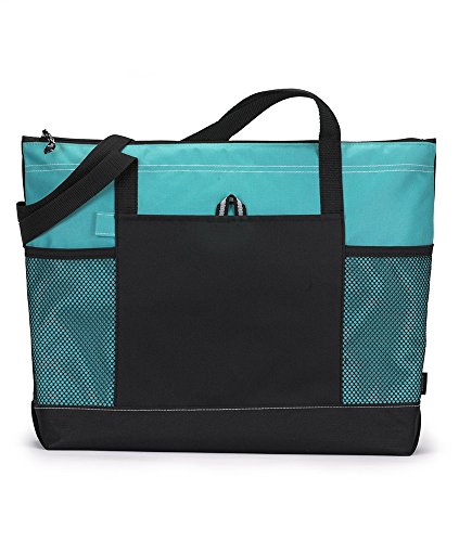 0616400914009 - GEMLINE SELECT ZIPPERED TOTE - TURQUOISE