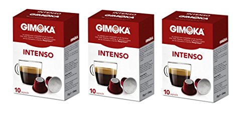 0616453978355 - 30 NESPRESSO COMPATIBLE PODS - GIMOKA INTENSO ITALIAN COFFEE, 30 PODS (3 BOXES, 10 PODS/BOX)