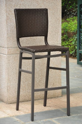 0616469821560 - BARCELONA RESIN WICKER OUTDOOR BAR HEIGHT CHAIRS STOOLS (SET OF2)