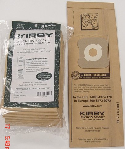 0616469850263 - KIRBY GENERATION 6 ULTIMATE G MICRON MAGIC HEPA FILTRATION VACUUM CLEANER BAGS, KIRBY PART NUMBER 197301, 9 BAGS IN PACK