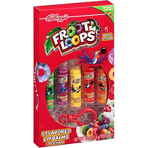 0616639313178 - FROOT LOOPS FLAVORED LIP BALMS & KEYCHAIN WITH BONUS STICKER, 6 PC