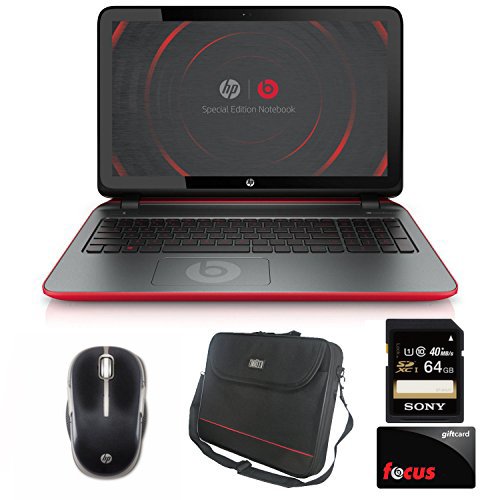 0616639690552 - HP 15-P030NR BEATS SPECIAL EDITION AMD A8, 15.6 TOUCH-SCREEN NOTEBOOK (CERTIFIED REFURBISHED) WITH WIRELESS MOUSE, 64GB MEMORY CARD, COMPUTER BAG, AND $10 GIFT CARD