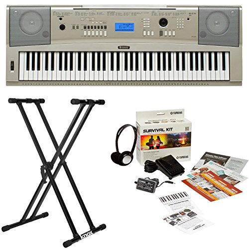 0616639701654 - YAMAHA YPG-235 76-KEY PORTABLE GRAND PIANO KEYBOARD BUNDLE WITH KNOX DOUBLE X STAND AND YAMAHA SURVIVAL KIT (INCLUDES POWER SUPPLY AND 2 YEAR EXTENDED WARRANTY)