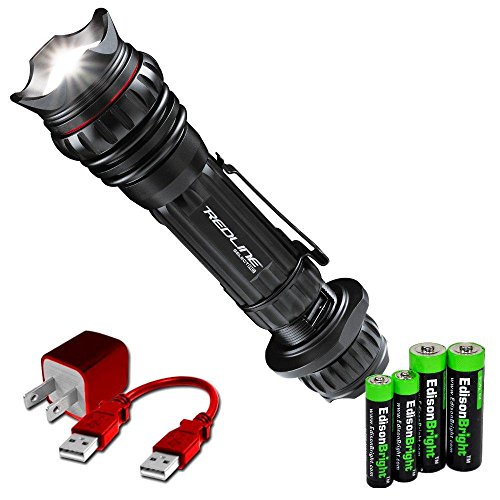 0616641597610 - NEBO REDLINE SELECT RC 6189 3100 LUX LED USB RECHARGEABLE TACTICAL FLASHLIGHT WITH EDISONBRIGHT AA/AAA ALKALINE BATTERY SAMPLER PACK