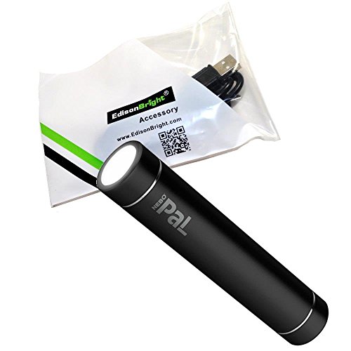 0616641599539 - NEBO PAL 6227 RECHARGEABLE POWERBANK/LED FLASHLIGHT (BLACK BODY) WITH EDISONBRIGHT BRAND USB/MICRO USB CABLE