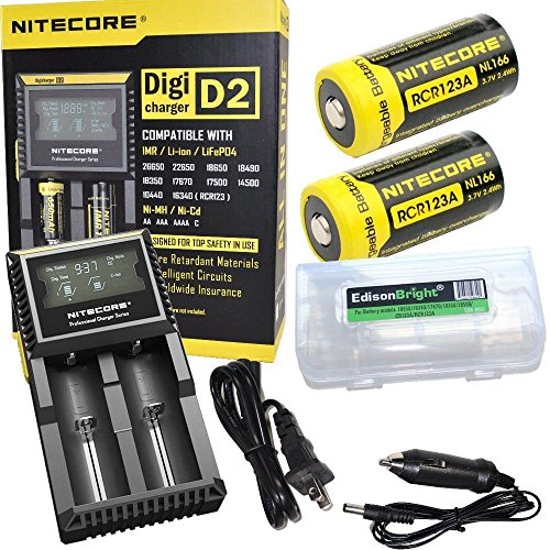 0616641600013 - NITECORE D2 DIGICHARGE UNIVERSAL HOME/IN-CAR BATTERY CHARGER, TWO NITECORE RCR12