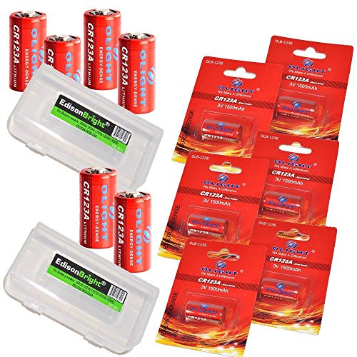 0616641601324 - BUNDLE 12 PACK OLIGHT CR123A 3V 1500MAH LITHIUM BATTERIES WITH TWO EDISONBRIGHT BATTERY CARRY CASES