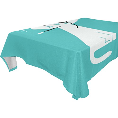 6166986911830 - YUIHOME SINGLE FACE CUTE CAT POLYESTER TABLECLOTHS 60 X 108 INCHES RECTANGLE & OBLONG GREEN TABLE TOP DECORATION
