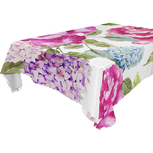 6166986913414 - YUIHOME SINGLE FACE ELEGANT PARTY POLYESTER TABLECLOTHS 54 X 72 INCHES RECTANGLE & OBLONG BLUE PURPLE PINK FLORAL TABLE TOP DECORATION