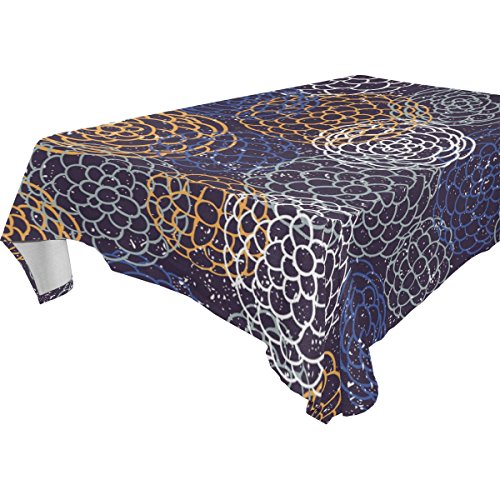 6166986915043 - YUIHOME SINGLE FACE POLYESTER TABLECLOTHS 60 X 90 INCHES RECTANGLE & OBLONG DARK BLUE TABLE TOP DECORATION