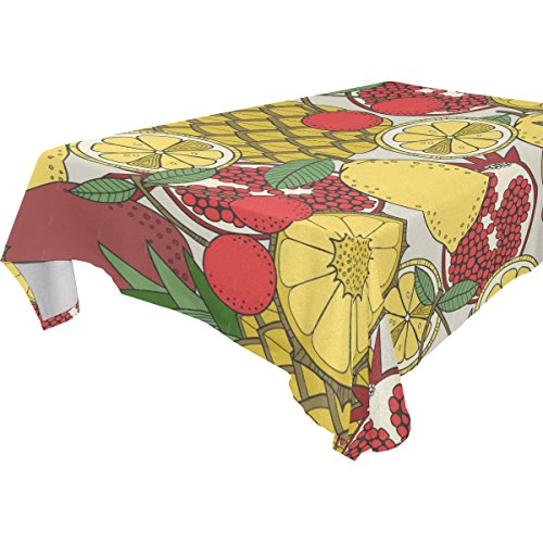 6166986917825 - YUIHOME SINGLE FACE FRUIT POLYESTER TABLECLOTHS 54 X 72 INCHES RECTANGLE & OBLONG PINEAPPLE TABLE CLOTH TOP DECORATION
